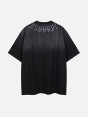 T-shirt dégradé à imprimé lettres