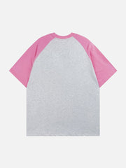 Letter Printing Patchwork Tee