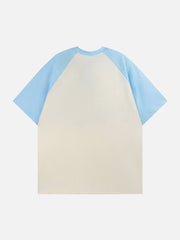 Letter Printing Patchwork Tee