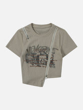 Letter Printing Zip Tee