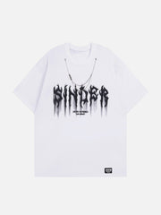 Letter Shadow Chain Decoration Tee
