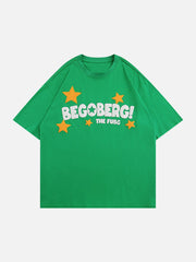 T-Shirt mit Buchstaben- und Stern-Print