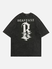 T-Shirt mit Distressed-Print und Schriftzug