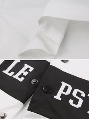 Patchworkjacken mit Schriftzug-Print