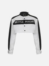 Lettering Print Patchwork Jackets