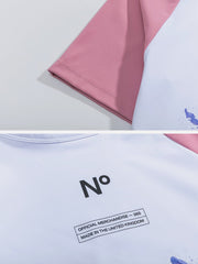 T-shirt patchwork à imprimé lettrage