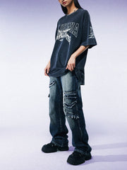 Vintage T-Shirt mit Buchstaben Grafik