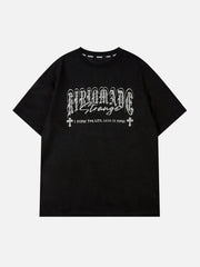 T-Shirt mit Buchstaben und Mond-Grafik