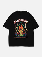 T-Shirt mit Blitz-Skelett-Print