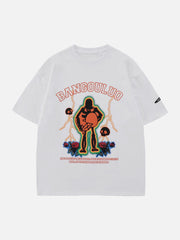 T-Shirt mit Blitz-Skelett-Print