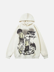 Line Character Print Hoodie