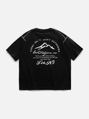 T-Shirt mit „Line Mountain“-Buchstaben-Print