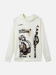 Line Painted Character Hoodie