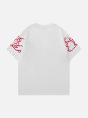 T-Shirt mit Line Rabbit-Print