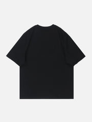 T-Shirt mit lebhaftem Kaninchen-Silhouette-Muster