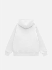 Logo Lock Mask Man Print Fleece Hoodie - 1778