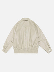 Veste en cuir brodée ample - 1949