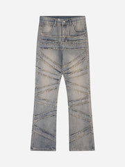 Loose Wide Leg Cat Whisker Jeans - 1809