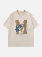 M Letter Star Embroidery Tee