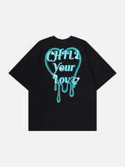 Melt Heart Element Buchstaben T-Shirt