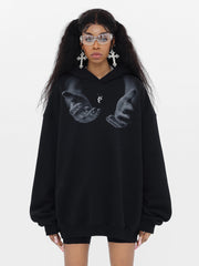 Kapuzenpullover mit Handabdruck-Stickerei und Monogramm – 1876