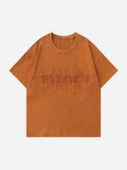 Einfarbiges T-Shirt mit Monogramm-Stickerei