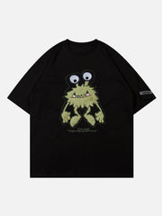 T-Shirt mit Monster-Stickerei-Print