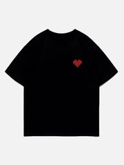 T-shirt à imprimé cœur en mosaïque