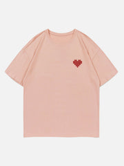 T-shirt à imprimé cœur en mosaïque