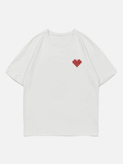 T-shirt à imprimé cœur en mosaïque