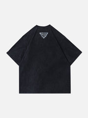 Meliertes T-Shirt mit Graffiti-Print