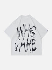 Meliertes T-Shirt mit Graffiti-Print