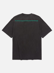 T-Shirt mit meliertem Buchstaben-Print und Used-Look