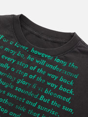 T-Shirt mit meliertem Buchstaben-Print und Used-Look