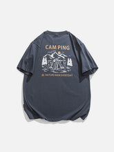 T-Shirt mit Berg-Camping-Grafik