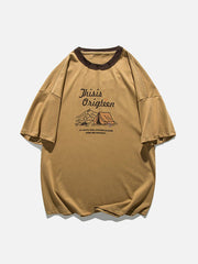 T-Shirt mit Berg-Camping-Print