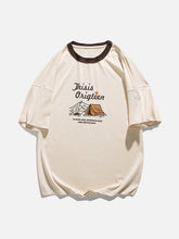 T-Shirt mit Berg-Camping-Print