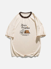 T-Shirt mit Berg-Camping-Print