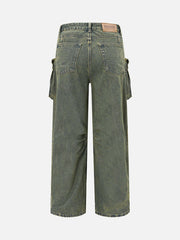 Multi-Pocket Workwear Loose Jeans - 1789