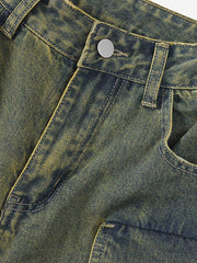 Multi-Pocket Workwear Loose Jeans - 1789