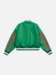 Mehrfarbige Patchwork-PU-Lederjacken