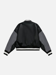 Mehrfarbige Patchwork-PU-Lederjacken