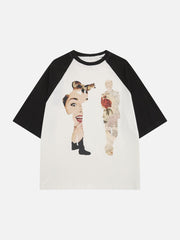 Newspaper Illustration Print Tee