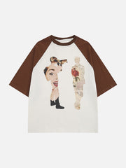 Newspaper Illustration Print Tee