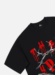 T-shirt imprimé lettres graffiti en chaîne Niche Design - 1950