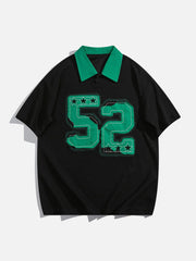 Poloshirt mit aufgesticktem Stern-Patch Nr. 52