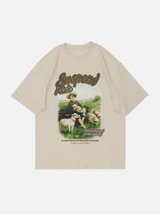 T-Shirt mit Ölgemälde-Elementen-Print