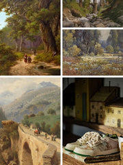 Oil Painting Forest Print Skate Shoes