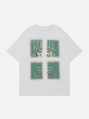 T-Shirt mit Ölgemälde-Print