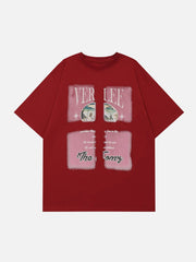 T-Shirt mit Ölgemälde-Print